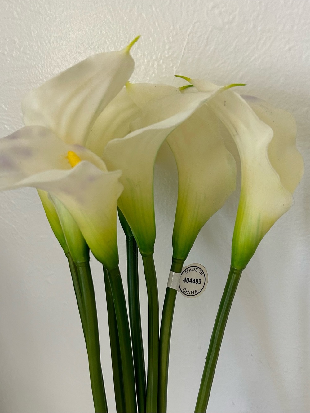 EUC - REAL TOUCH WHITE CALLA LILY FLOWER  – 8 STEMS 20” Tall